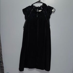 Miami Black Ruffled Mock Neck Sundress